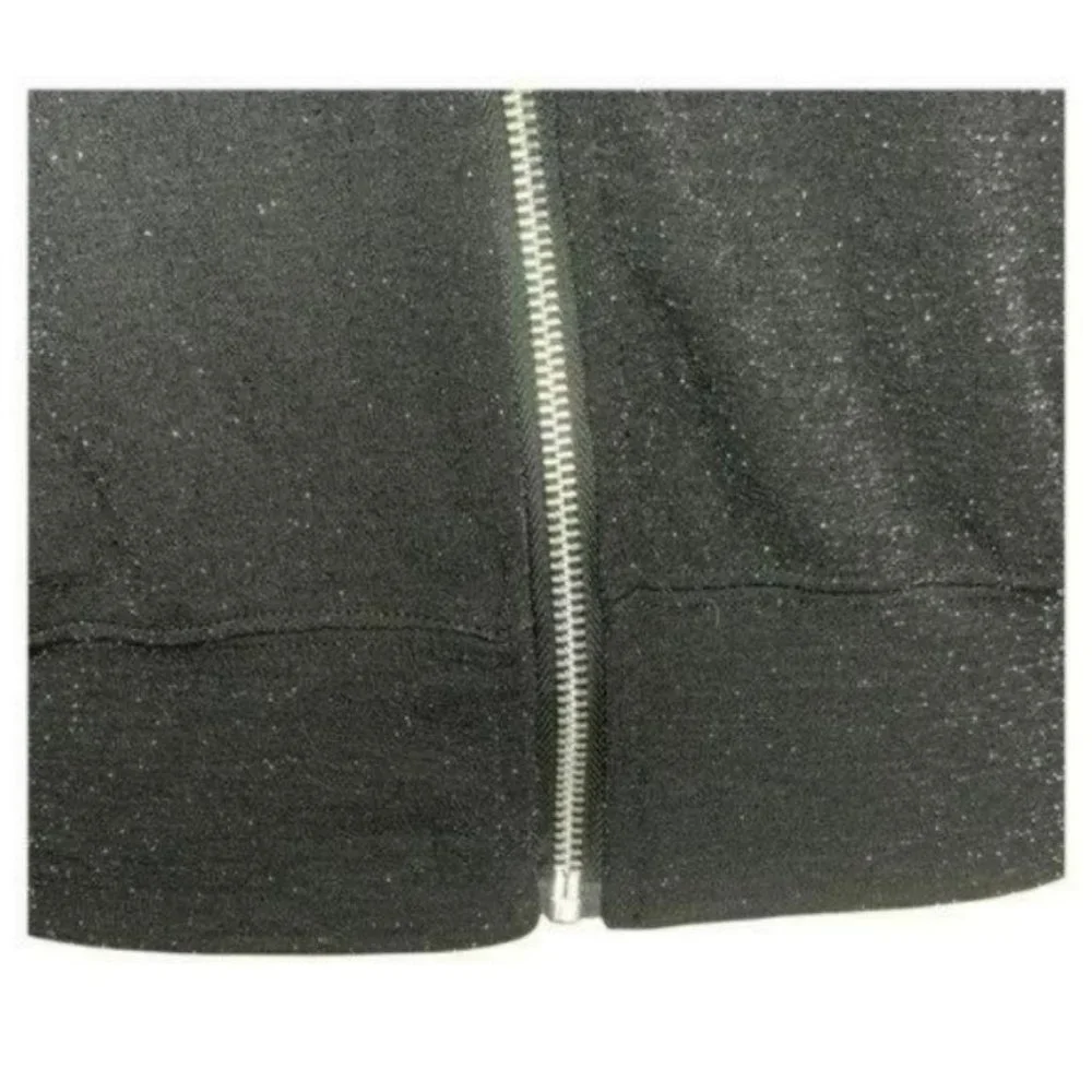 Wild Fable Black Zip Long Sleeves Shimmer Casual Lightweight Sweater Size M - Picture 9 of 13